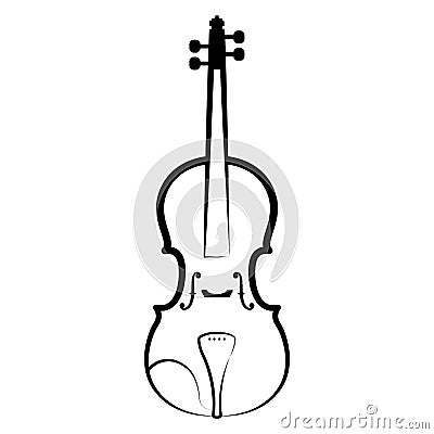 Isolated violin outline. Musical instrument Vector Illustration