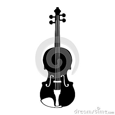 Isolated violin silhouette Cartoon Illustration