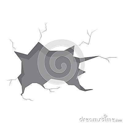 Isolated wall crack Vector Illustration