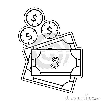 Isolated wallet shop draw promo vector illustration Vector Illustration