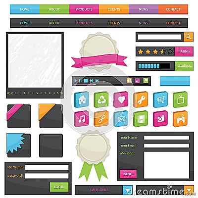 Isolated web objects Vector Illustration