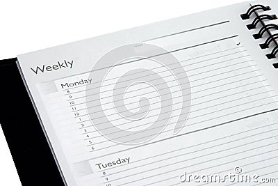 Isolated Weekly Planner Stock Photo