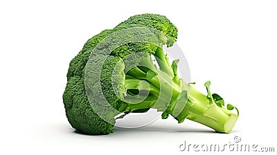 Isolated on a white background juicy green broccoli Stock Photo