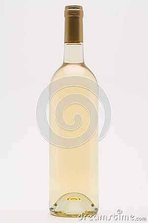 Isolated white wine bottle Stock Photo