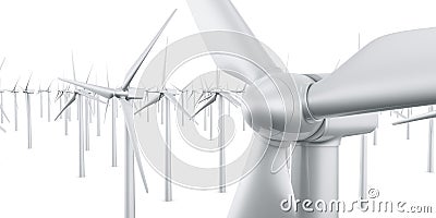 Isolated wind turbines Stock Photo