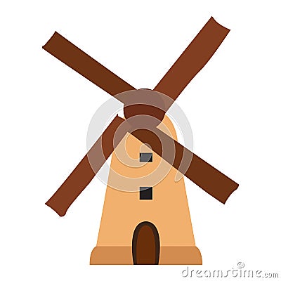 Isolated windmill building Vector Illustration