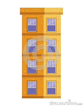 Isolated windows outside yellow building vector design Vector Illustration