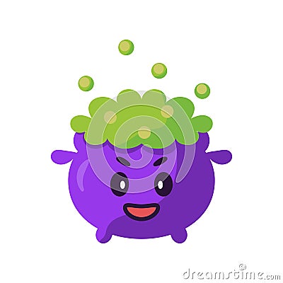 Isolated witch pot kawaii Vector Illustration