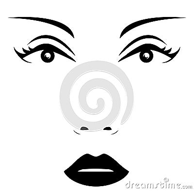 Isolated woman face Vector Illustration