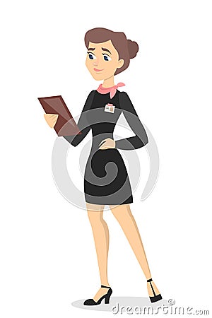 Isolated woman manager. Vector Illustration
