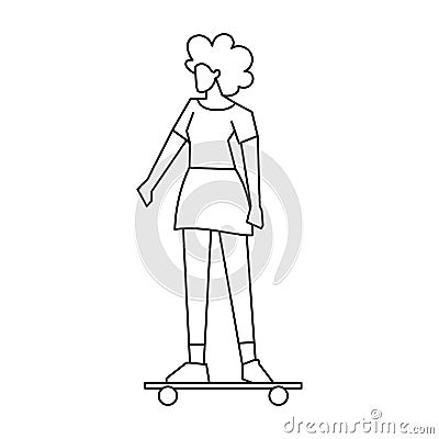 Isolated woman skate draw vector illustration Vector Illustration