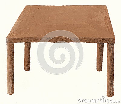 Isolated wood TABLE Cartoon Illustration