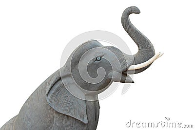 Isolated wooden elephant model Stock Photo