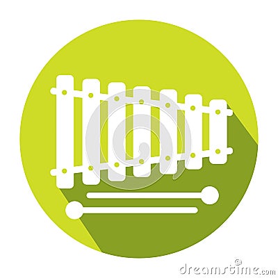 Isolated xylophone icon Flat design Musical instrument Vector Vector Illustration