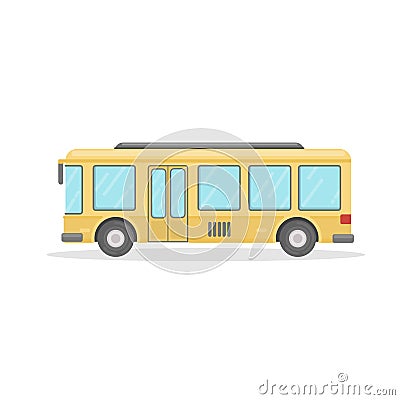 Isolated yellow bus. Vector Illustration