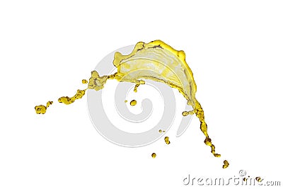 Isolated yellow color liquid splash over white background Stock Photo