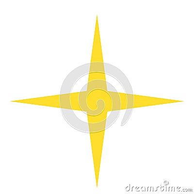 Isolated yellow gold star icon, ranking mark Vector Illustration