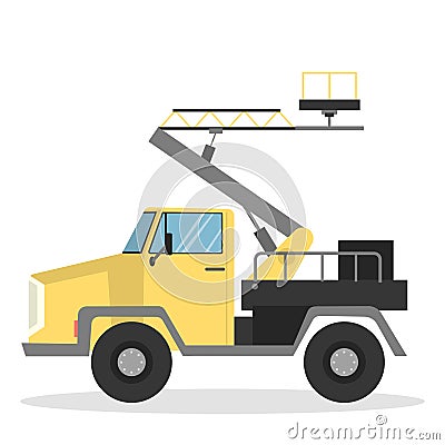 Isolated hydraulic lifter. Vector Illustration