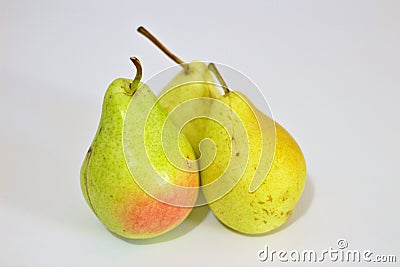 isolated yellow pears on white background Stock Photo