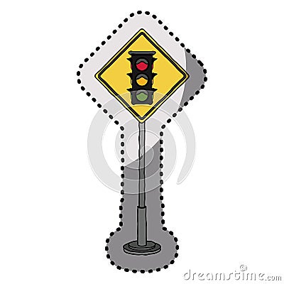 Isolated yellow road sign design Vector Illustration