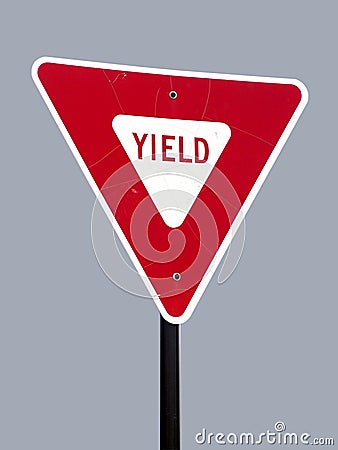 Isolated Yield Sign Stock Photo