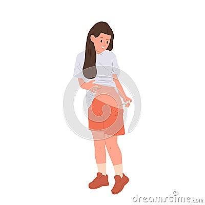 Isolated young woman cartoon character applying injection into gluteal muscle vector illustration Vector Illustration
