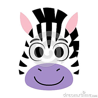 Isolated zebra happy Avatar cartoon Vector Vector Illustration
