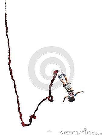 Isolation photo of a bungee jumping Stock Photo