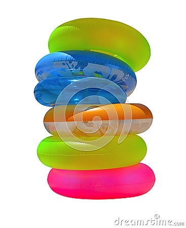 Isolated Inflatable Beach Tubes Stock Photo