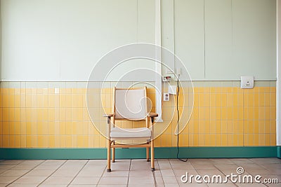 isolation room with a solitary chair Stock Photo