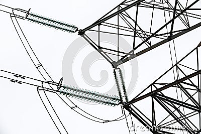 Isolator and wires Stock Photo