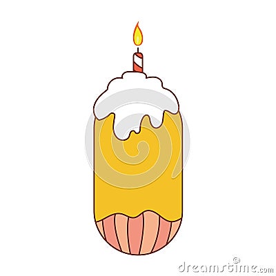 Isoltaed colored cake dessert icon Vector Vector Illustration