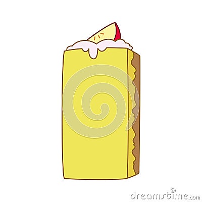 Isoltaed colored cake dessert icon Vector Vector Illustration