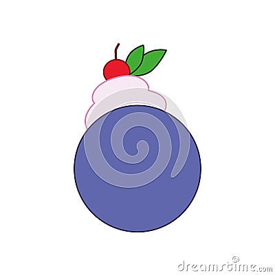 Isoltaed colored cake dessert icon Vector Vector Illustration