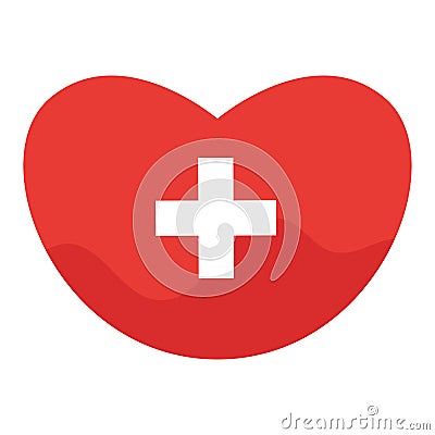 Isoltaed red heart shape icon Blood donation Vector Vector Illustration