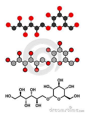 Isomalt sugar substitute molecule (one of two components shown Vector Illustration