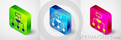 Isometric Algorithm icon isolated on grey background. Algorithm symbol design from Artificial Intelligence collection Vector Illustration