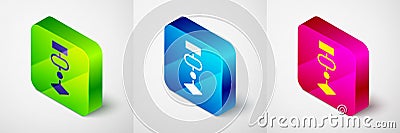 Isometric Algorithm icon isolated on grey background. Algorithm symbol design from Artificial Intelligence collection Vector Illustration