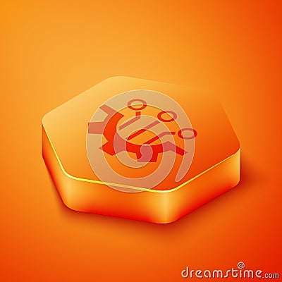 Isometric Algorithm icon isolated on orange background. Algorithm symbol design from Artificial Intelligence collection Vector Illustration