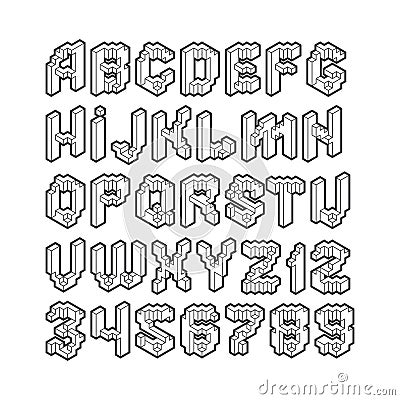 Isometric alphabet Vector Illustration