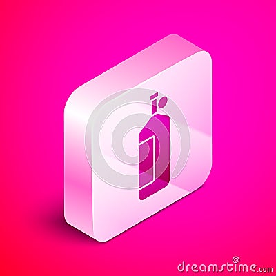 Isometric Aqualung icon isolated on pink background. Oxygen tank for diver. Diving equipment. Extreme sport. Diving Vector Illustration