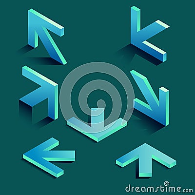 Isometric arrows Vector Illustration