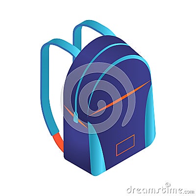 Isometric Backpack Graduation Composition Vector Illustration