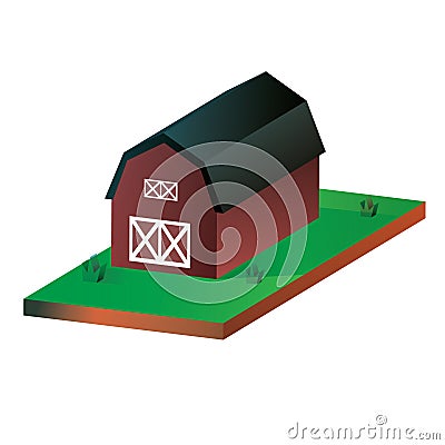 Isometric barn house. Vector illustration decorative design Vector Illustration