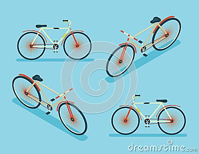 Isometric Bike Icon 3d Symbol Flat Design Template Vector Illustration Vector Illustration