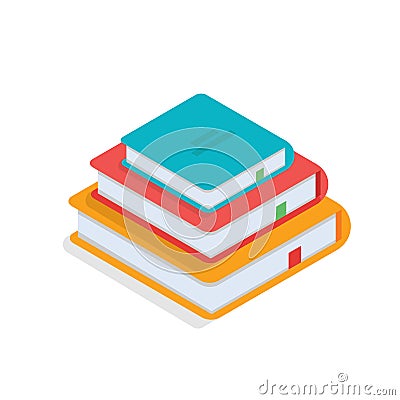 Isometric books icon. Vector illustration Vector Illustration