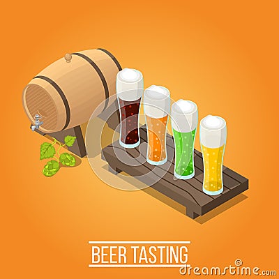 Isometric Brewery Background Vector Illustration