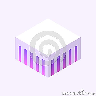 Isometric build. City object. House in 3d style. Vector illustration concept Cartoon Illustration