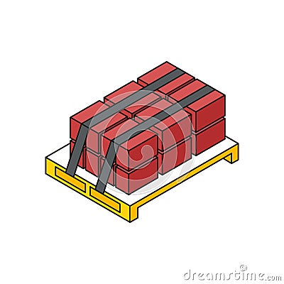 Brick Pallet Building Composition Vector Illustration