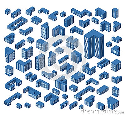 Isometric buildings Vector Illustration